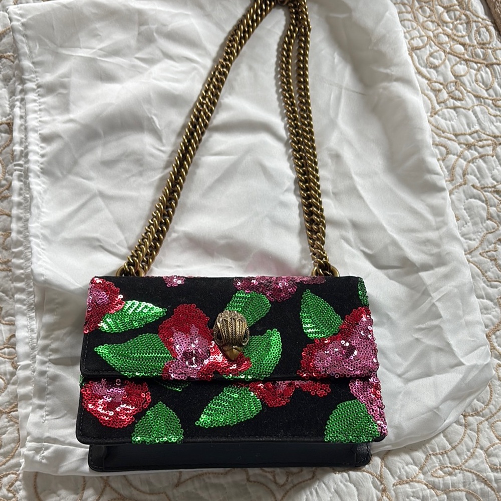 Kurt Geiger Shoreditch Floral Sequin Chain Strap Bag